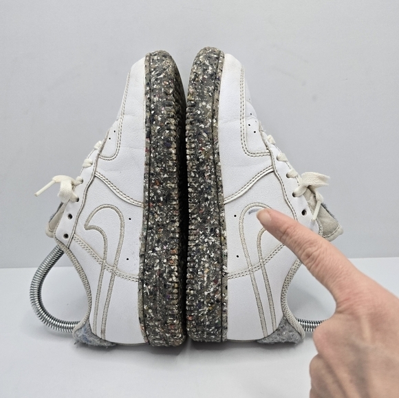 Nike | AF1s GS Recycled 'Wool White Pack' leather low-top sneakers | KIDS 2 - Picture 7 of 12